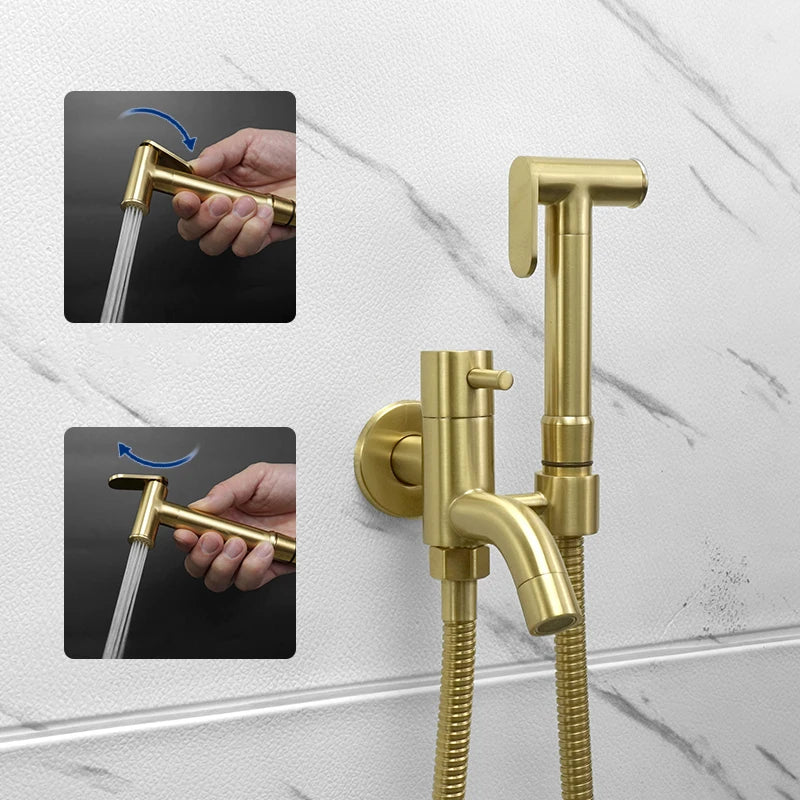 Afralia™ Brass Dual Purpose Bidet Faucet Set for Bathroom Sprayer and Shower