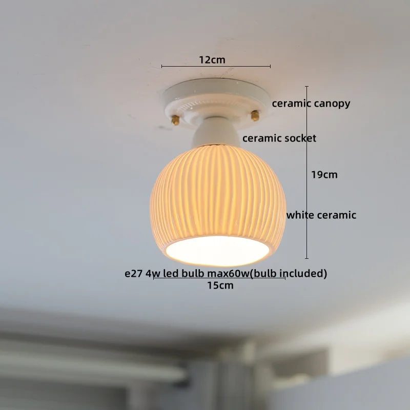 Afralia™ Ceramic Copper LED Ceiling Light: Modern Indoor Lighting Fixture for Home Decor