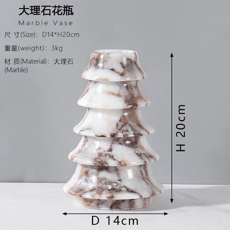 Afralia™ Christmas Tree Marble Vase: Living Room Entryway Mantel Table Centerpiece