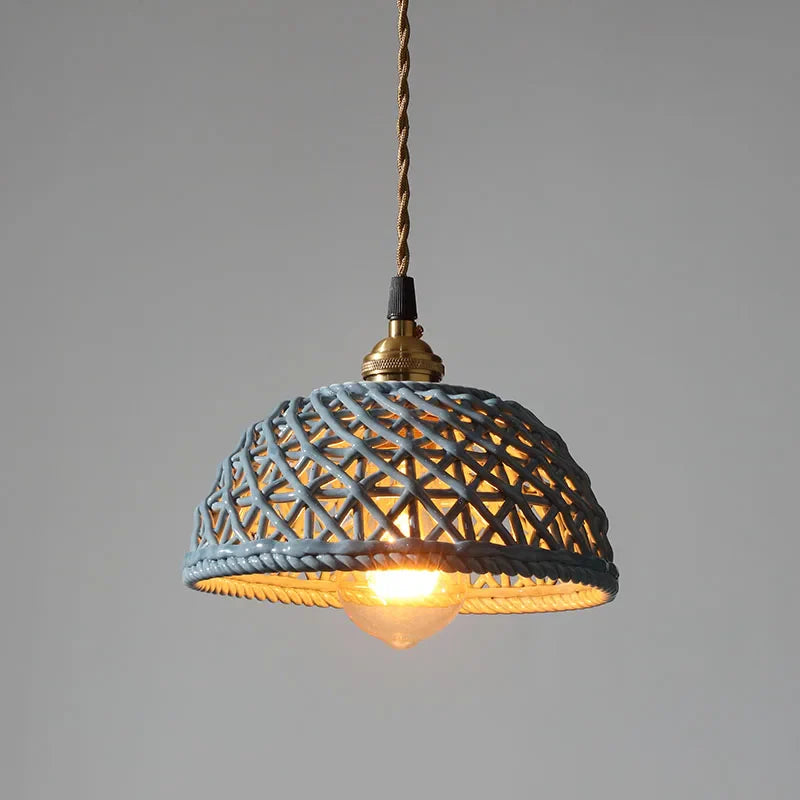 Afralia™ Ceramic LED Pendant Lights: Modern Copper Hanging Lamp for Home Indoor Lighting