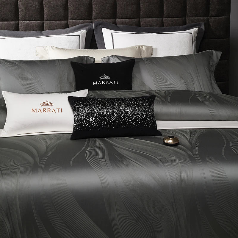 Afralia™ Luxury 1600TC Egyptian Cotton Jacquard Bedding Set - 4Pcs