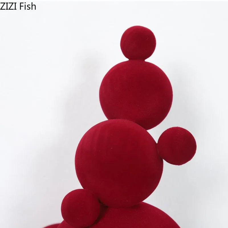 Afralia™ Snowman Flocking Resin Statue Modern Desk Ornament Sculpture