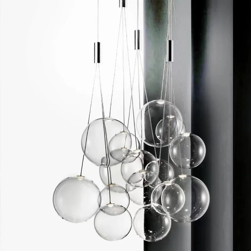 Afralia™ Glass Ball Pendant Lamp: Modern Kitchen Dining Room Hanging Light.