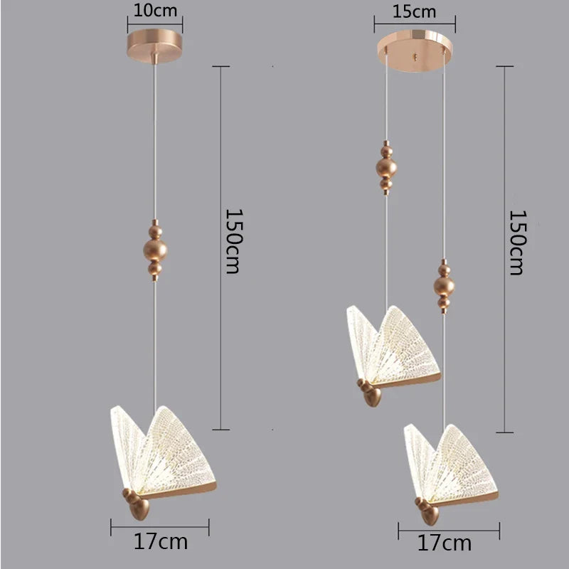 Afralia™ Butterfly Pendant Lights: Modern LED Luxury Creative Nordic Hanging Lamp