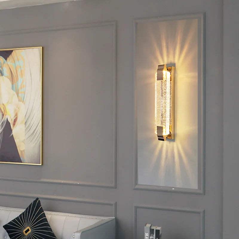 Afralia™ Luxury Crystal Wall Lamp for Living Room, Bedroom, Villa Stairway