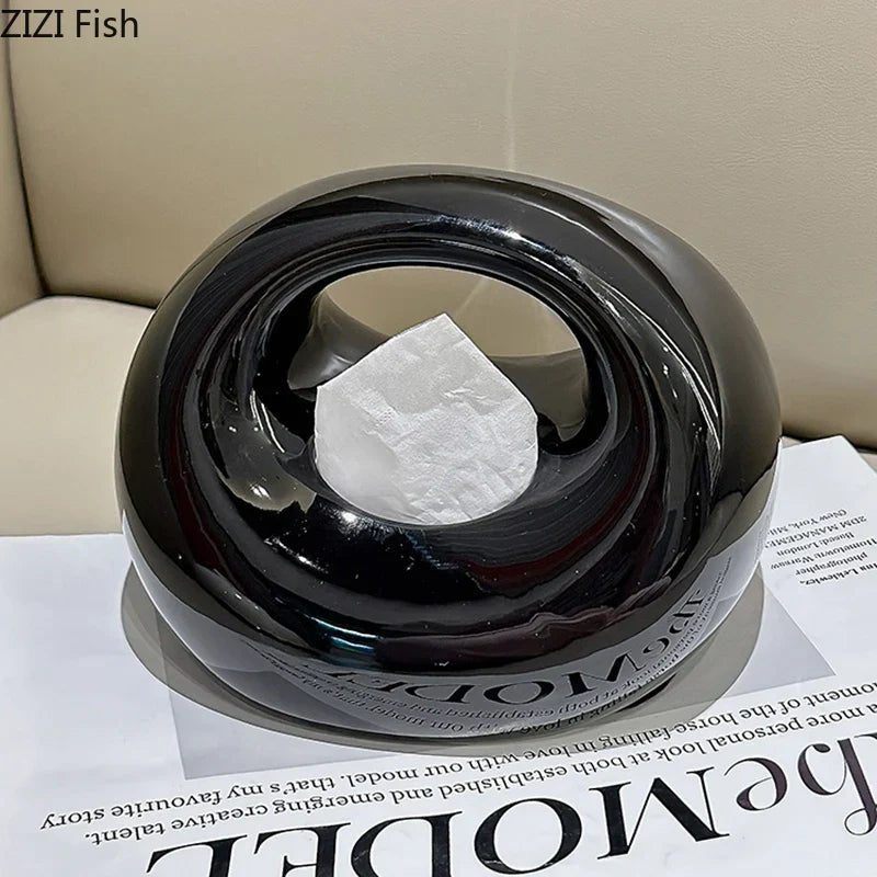 Afralia™ Modern Ceramic Handbag Tissue Box for Coffee Table and Bedside Decor