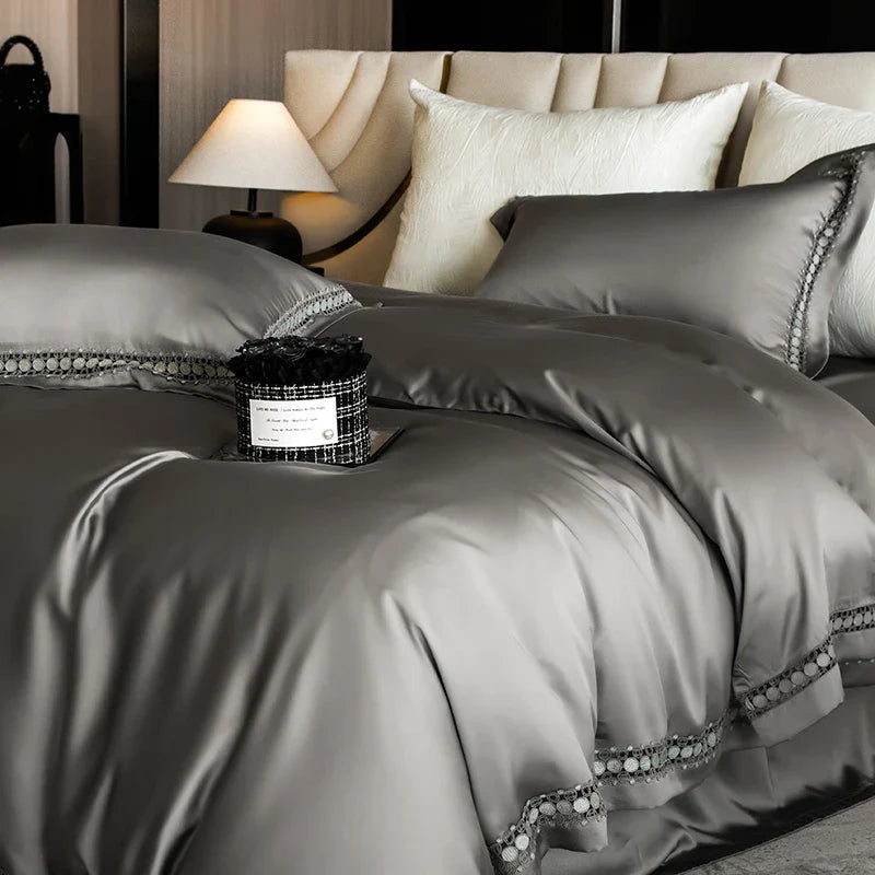 Afralia™ Eucalyptus Fiber Duvet Cover Set: Soft, Silky, Cool, Hollow Edge, Summer Bedding