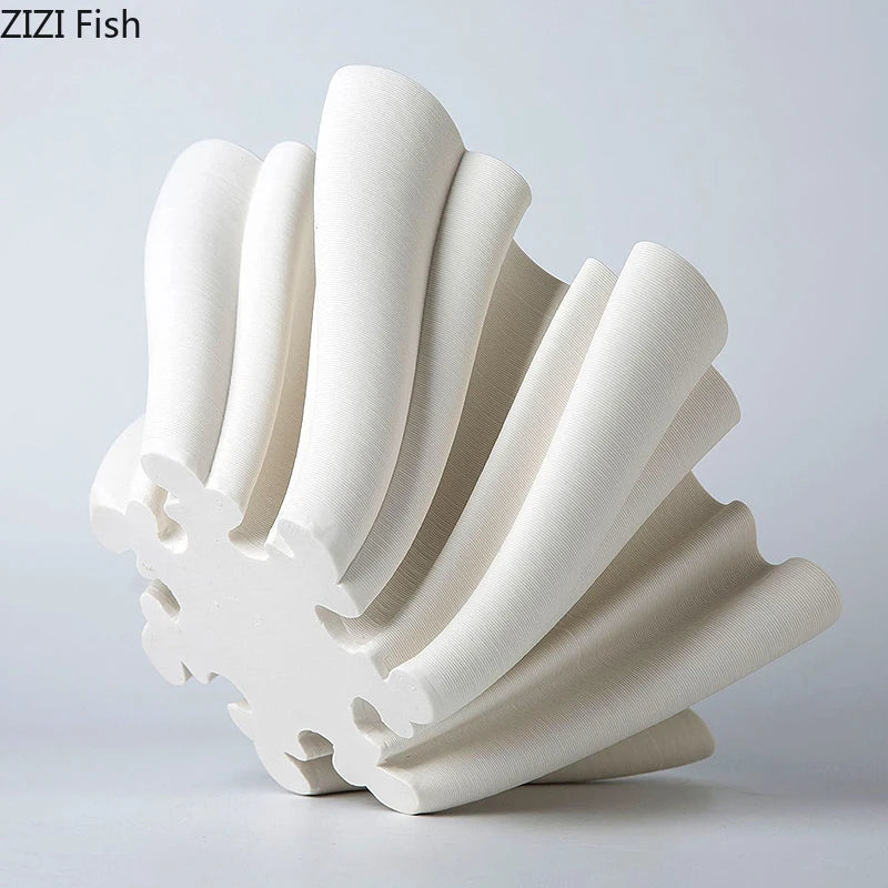 Afralia™ Bud Shape Ceramic Vase Floral Arrangement Desk Decor Modern Artificial Flowers