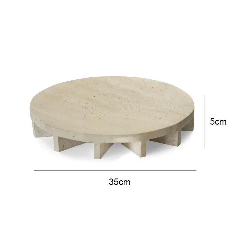 Afralia™ Marble Tray & Pedestal Bowl Set for Kitchen Decor & Serving