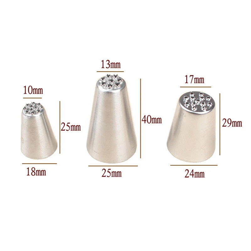 Afralia™ Stainless Steel Grass Cream Nozzle Set for Pastry Decoration