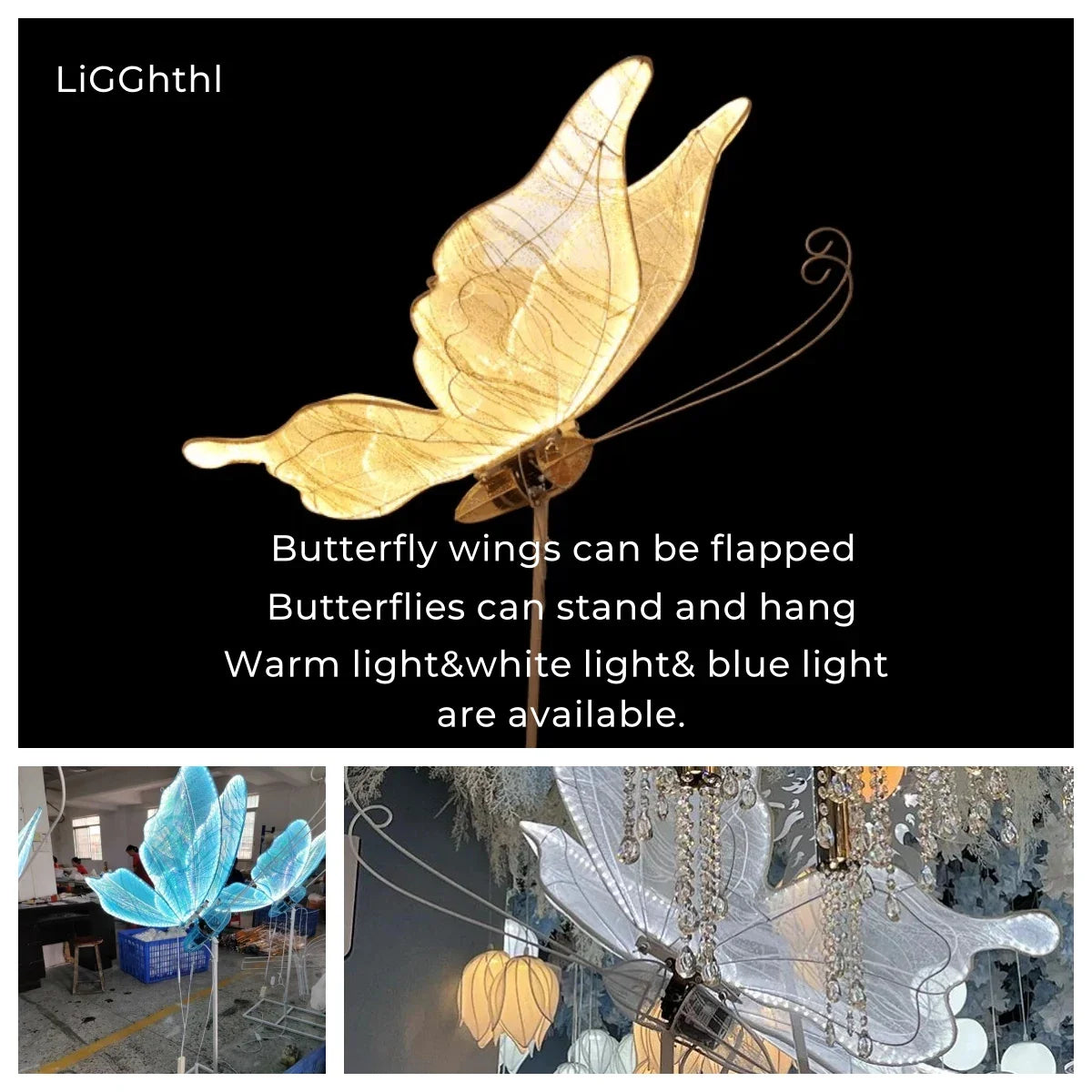 Afralia™ LED Butterfly Wing Lace Hanging Lamps for Romantic Decoration and Party Lights
