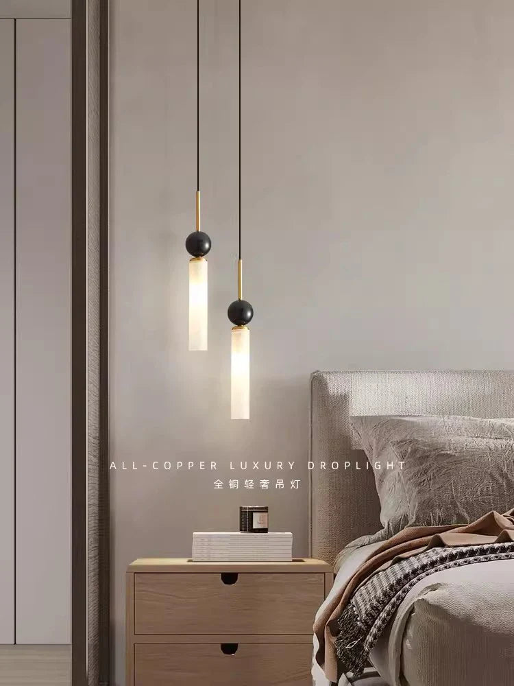 Afralia™ Copper Wall Lamp: Modern Nordic Marble Pendant Light for Living Room & Bedroom