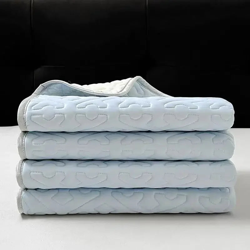 Afralia™ Latex Cooling Mat Set: Washable, Soft, Breathable Bed Sheet - 3 Pieces