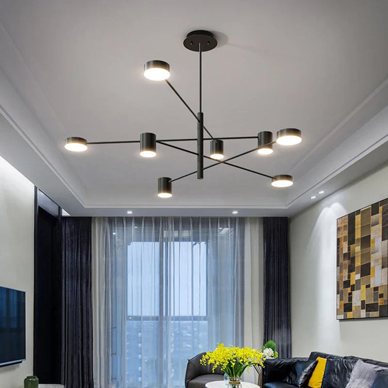 Luxury Black Gold Chandelier Pendant for Modern Living Room, Bedroom, Kitchen, Dining - Afralia™ LED Lighting