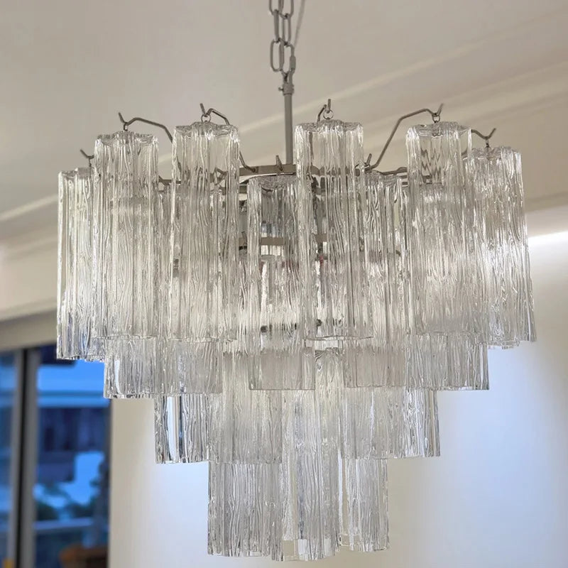 Afralia™ Glass Pendant Chandelier LED Ceiling Light Fixture Luxe Modern Hanging Lamp