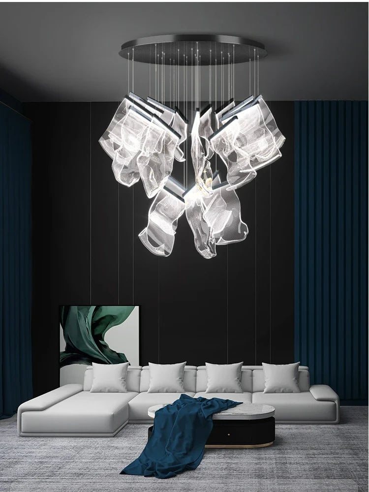 Afralia™ LED Modern Ceiling Chandelier for Living Room Staircase Restaurant Attic Home