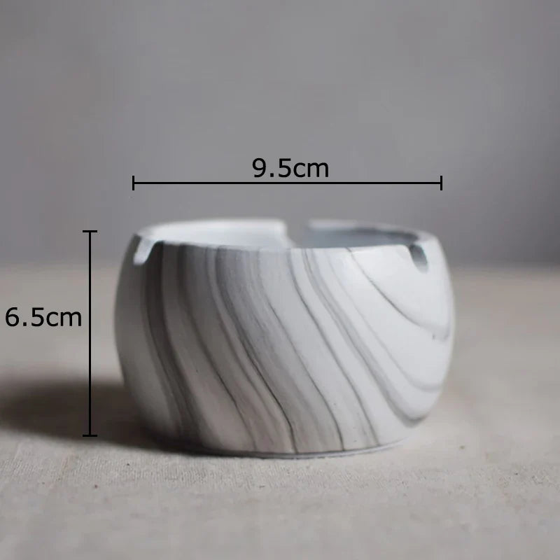 Afralia™ Retro Human Face Cement Ashtray for Home & Office Smoking Accessories