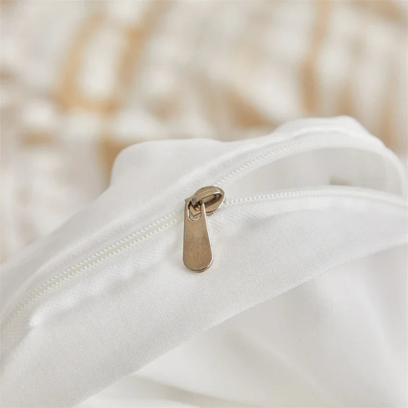 Afralia™ Boho Stripe Furball Duvet Set: High-Quality King Size Bedding with Tassels