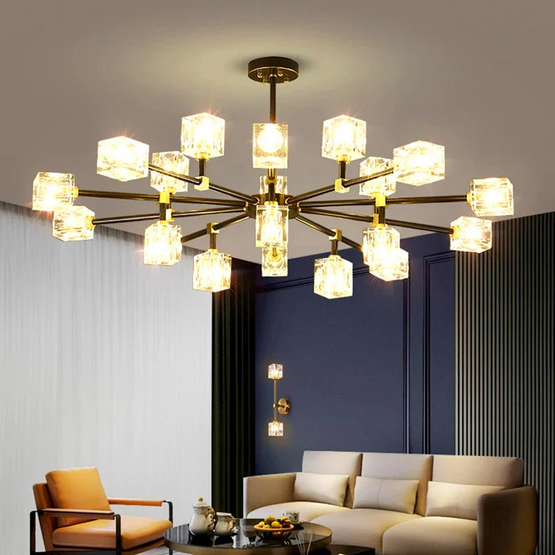 Afralia™ Crystal Chandelier Pendant Light for Living Room Bedroom Ceiling, Luxury Indoor Lighting