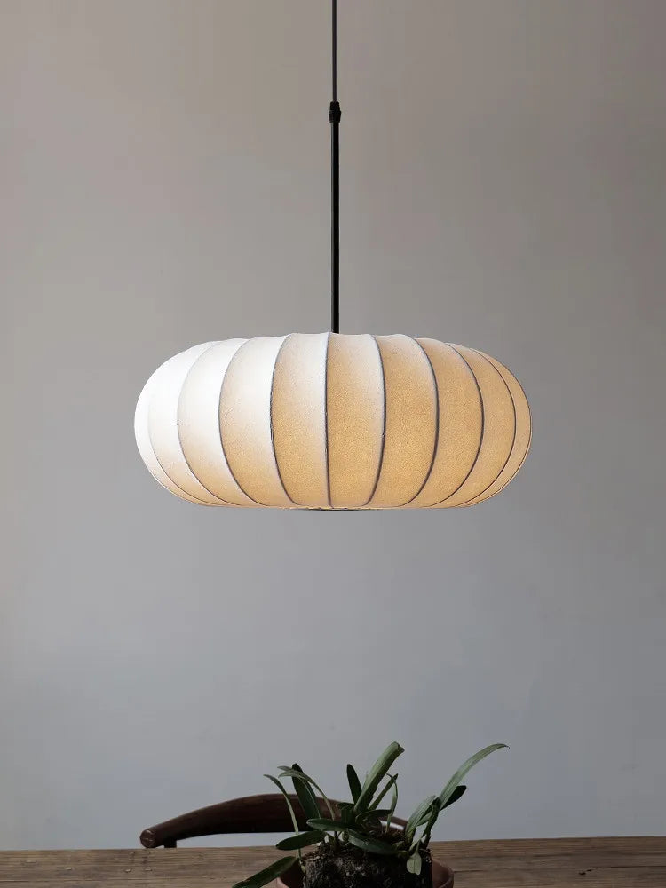 Afralia™ Handmade Silk Pumpkin Pendant Lamps for Dining, Living, and Study Spaces