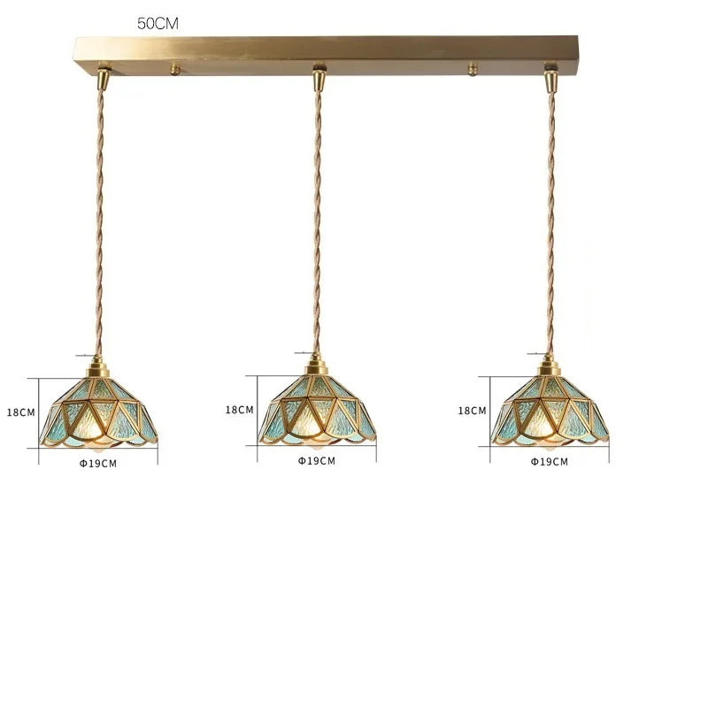 Vintage Pendant Lamp for Bedroom Bar Cafe Glass Copper LED Pendant Lights by Afralia™