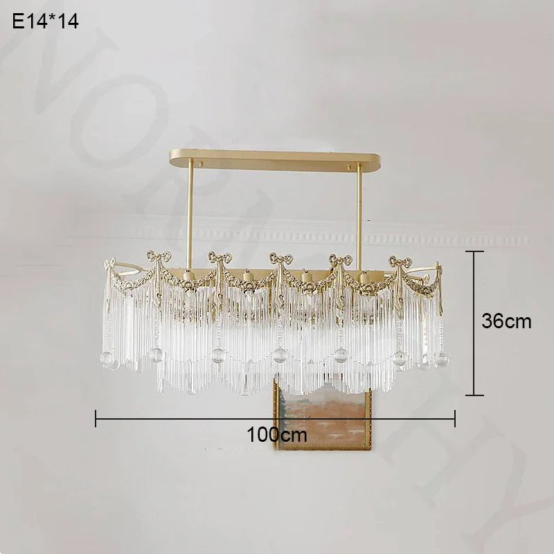 Afralia™ Crystal Tassel Chandelier: French Copper, Artistic Design, High-End Feel for Master Bedroom