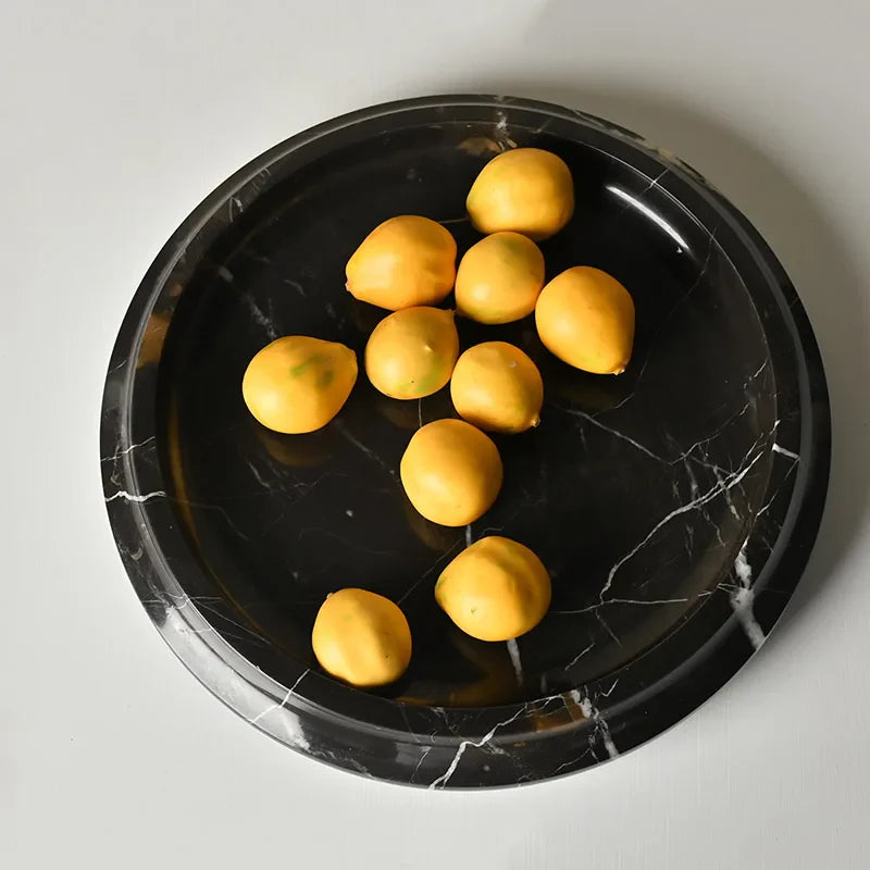 Afralia™ Marble Serving Tray & Decorative Flower Pot for Coffee Table & Green Moss Plant