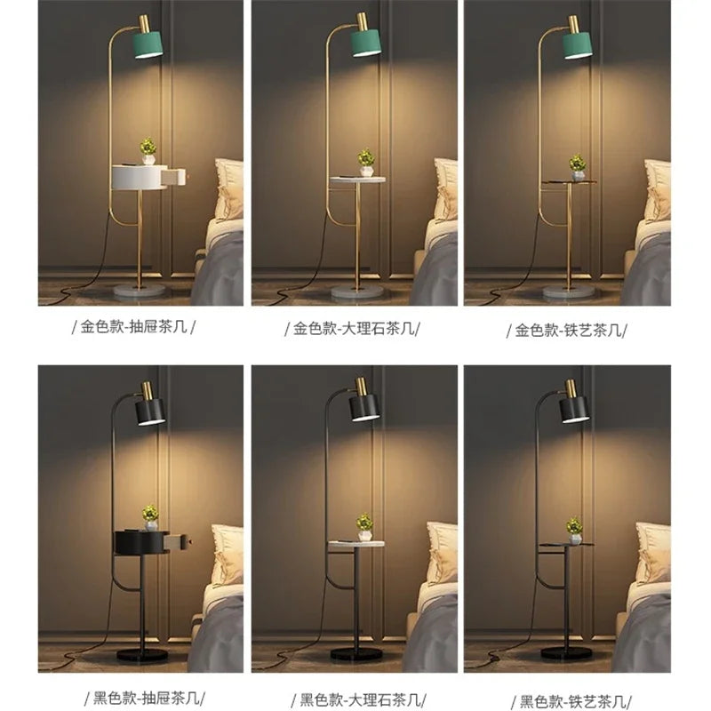 Afralia™ Modern Iron Drawer Floor Lamp for Living Room Bedroom LED Light