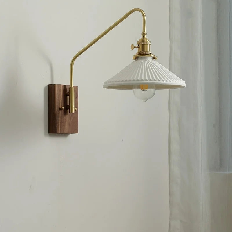 Afralia™ Copper Ceramic LED Wall Lamps Modern Style for Bedroom Living Room Bar