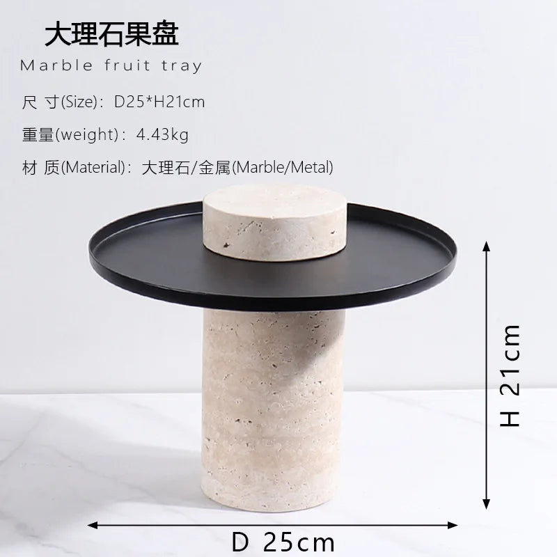Afralia™ Marble Serving Tray Natural Stone Luxury Hightea Plate Tray