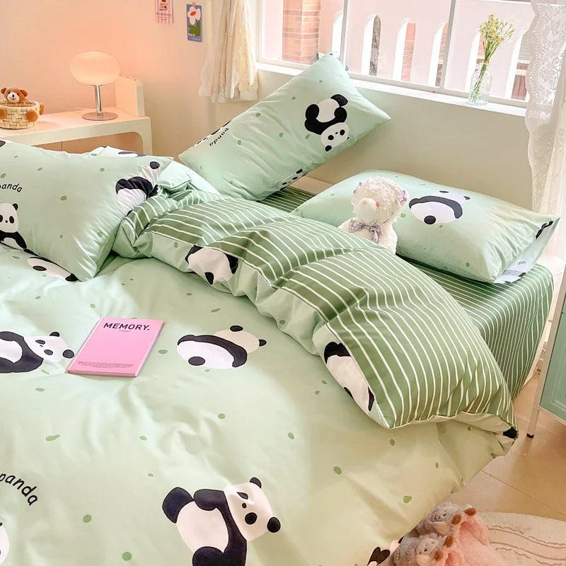 Afralia™ Cartoon Printed Cotton Duvet Cover for Kids & Teens Beddings