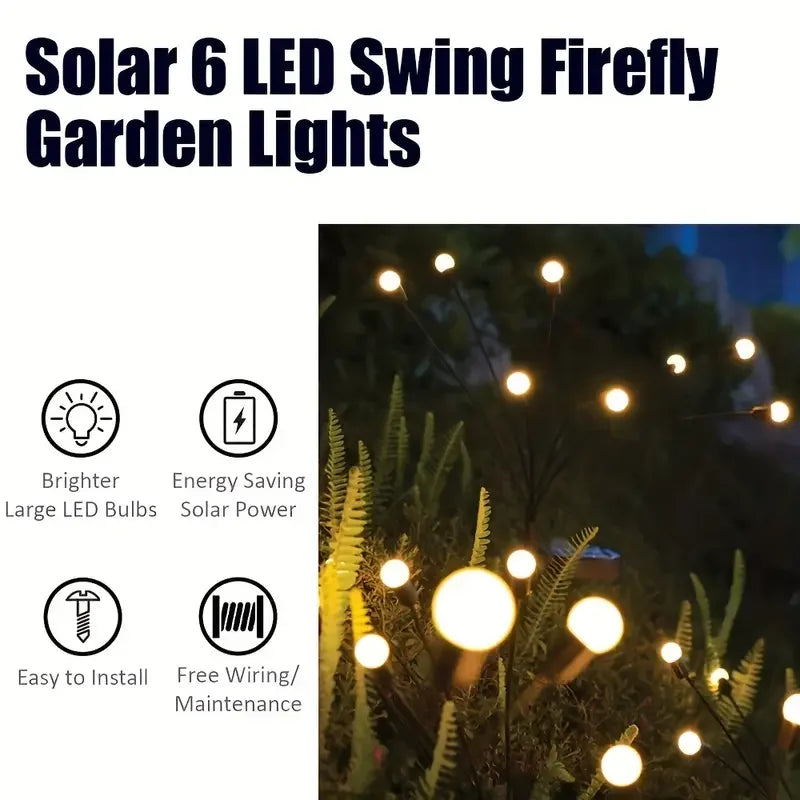 Afralia™ Solar Firefly Lights: Outdoor Waterproof Garden Decoration with 10LEDs