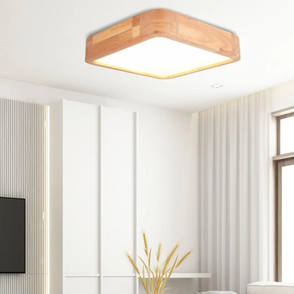 Afralia™ Wooden LED Ceiling Light Modern Nordic Lamp Home Decor Surface Mounted Light