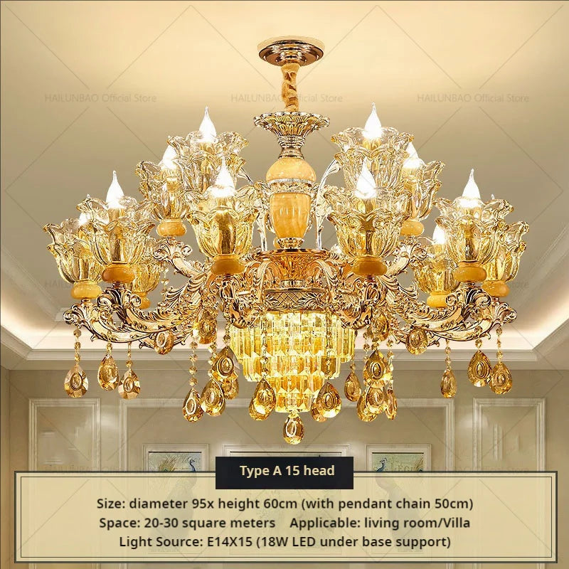 Afralia™ Luxury Crystal Chandelier for Living Room Dining Bedroom Hall Hotel
