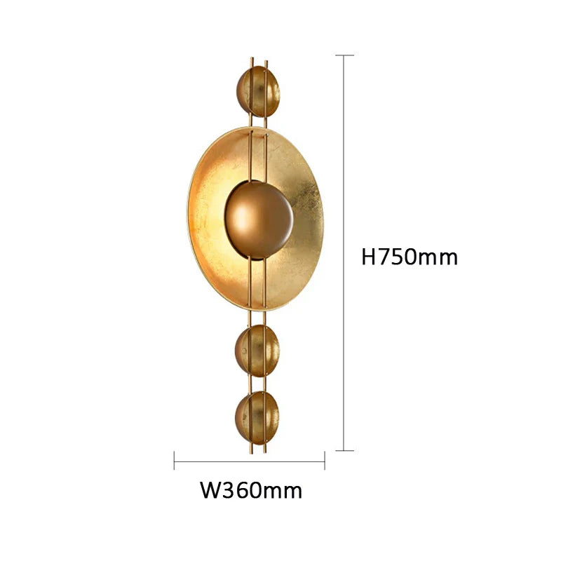 Afralia™ Gold Round Villa Wall Lamp: Retro LED Lighting for Corridor, Living Room, Bedroom.