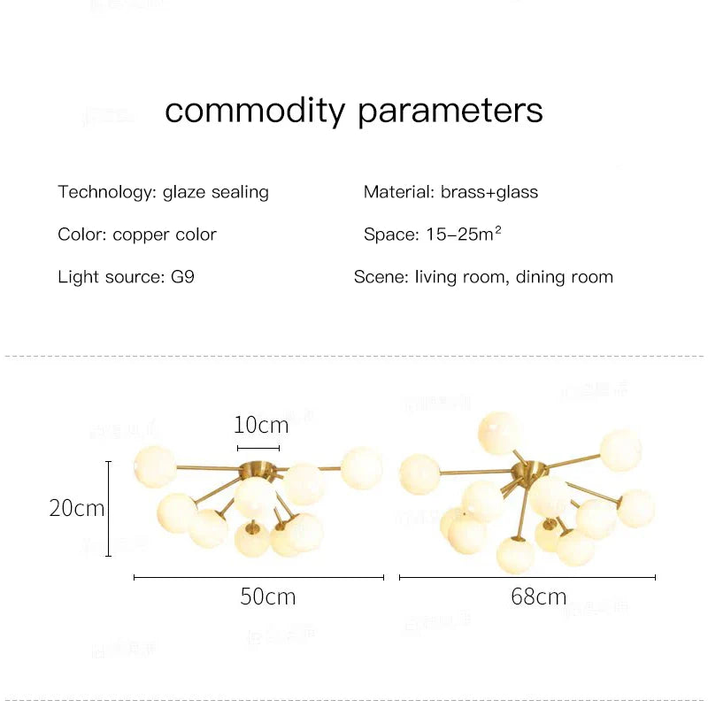 Afralia™ Glass Ball LED Ceiling Chandelier for Modern Living Room and Bedroom Lighting