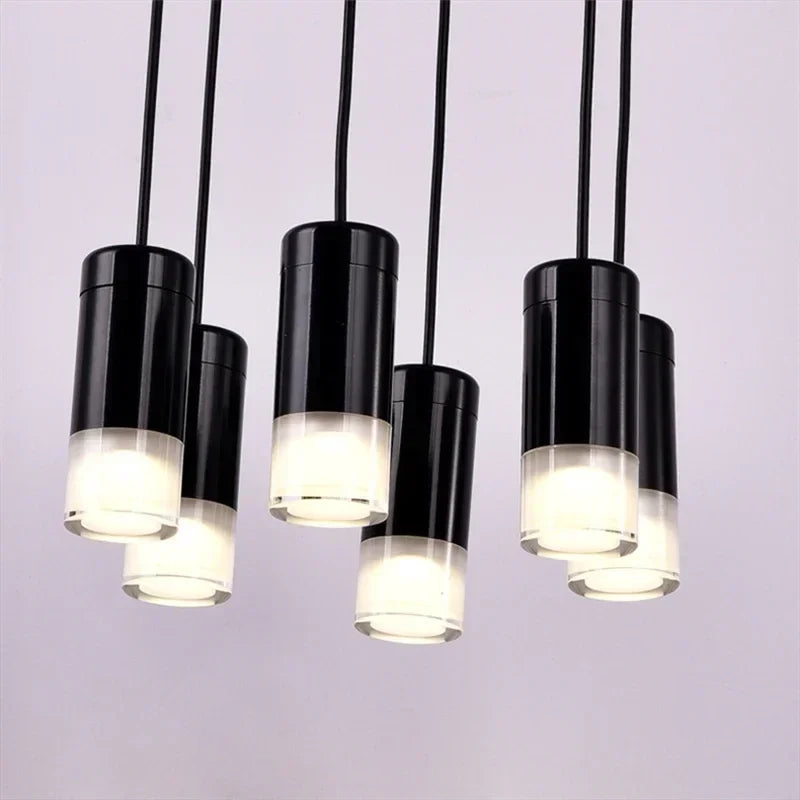 Afralia™ Minimalist Black Iron LED Pendant Lights for Bedroom & Living Room