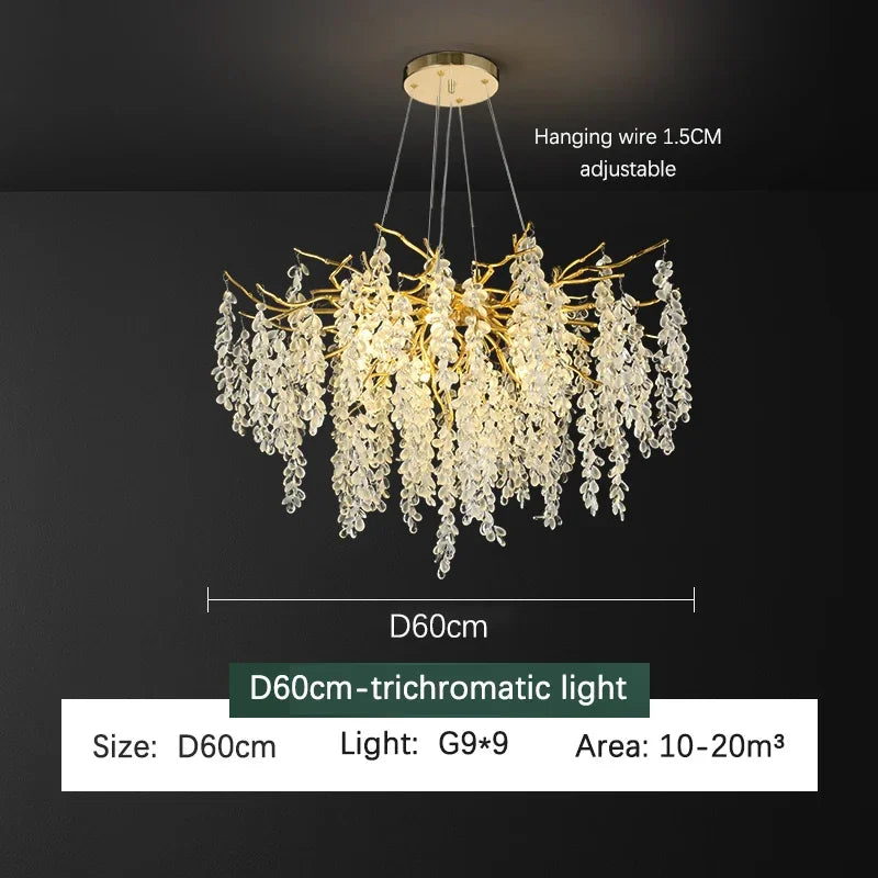Afralia™ Golden Branch Crystal Chandelier for Luxurious European Living Room