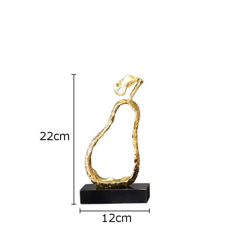 Afralia™ Fruit Shaped Metal Crafts Apple/pear Hollow Out Sculpture Modern Home Decor