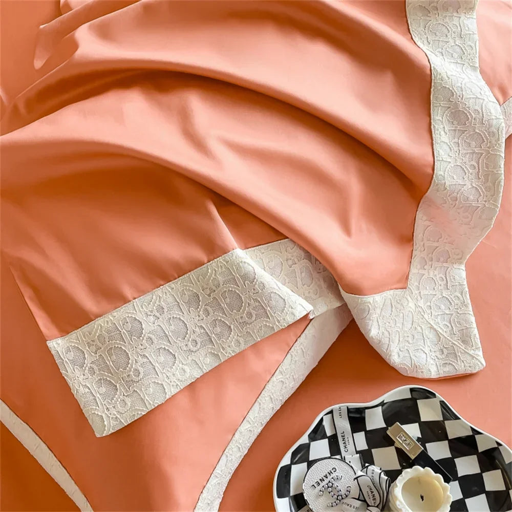Afralia™ Luxury Egyptian Cotton Bedding Set - Queen King Size Sheets Duvet Cover Pillowcases