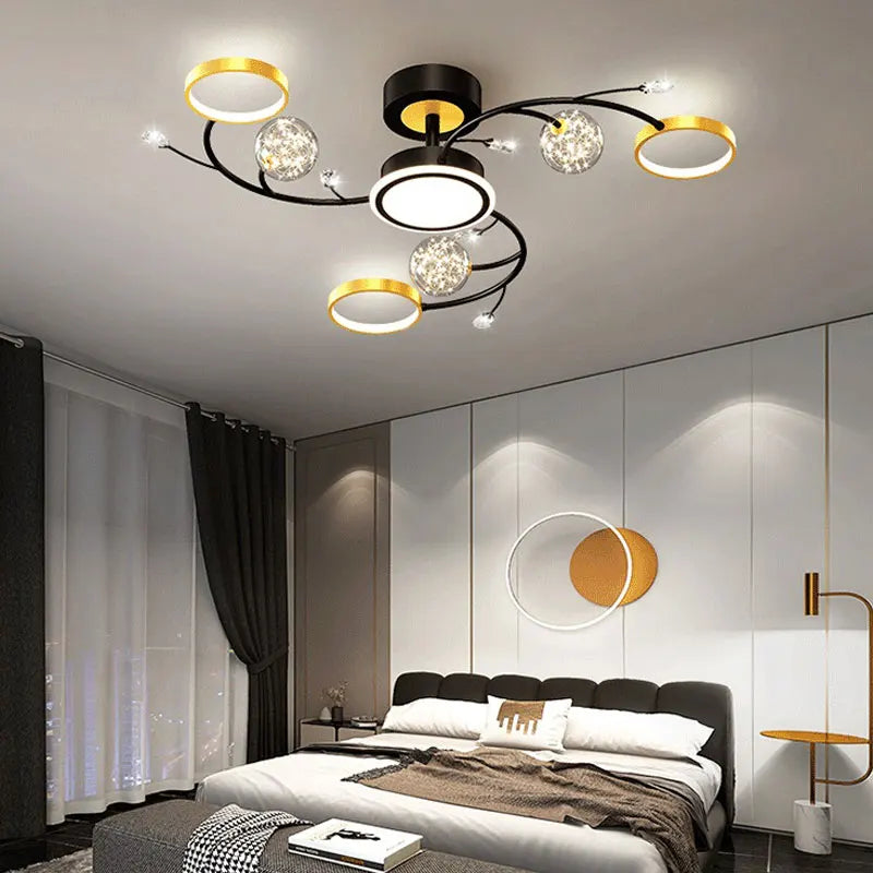 Afralia™ Modern LED Ring Chandelier for Living Dining Bedroom Kitchen Decor