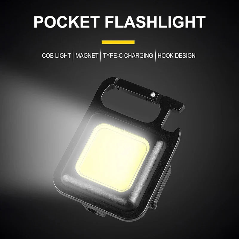 Afralia™ Mini COB Keychain Flashlight: Super Bright, Magnet, 4 Lighting Modes, Rechargeable