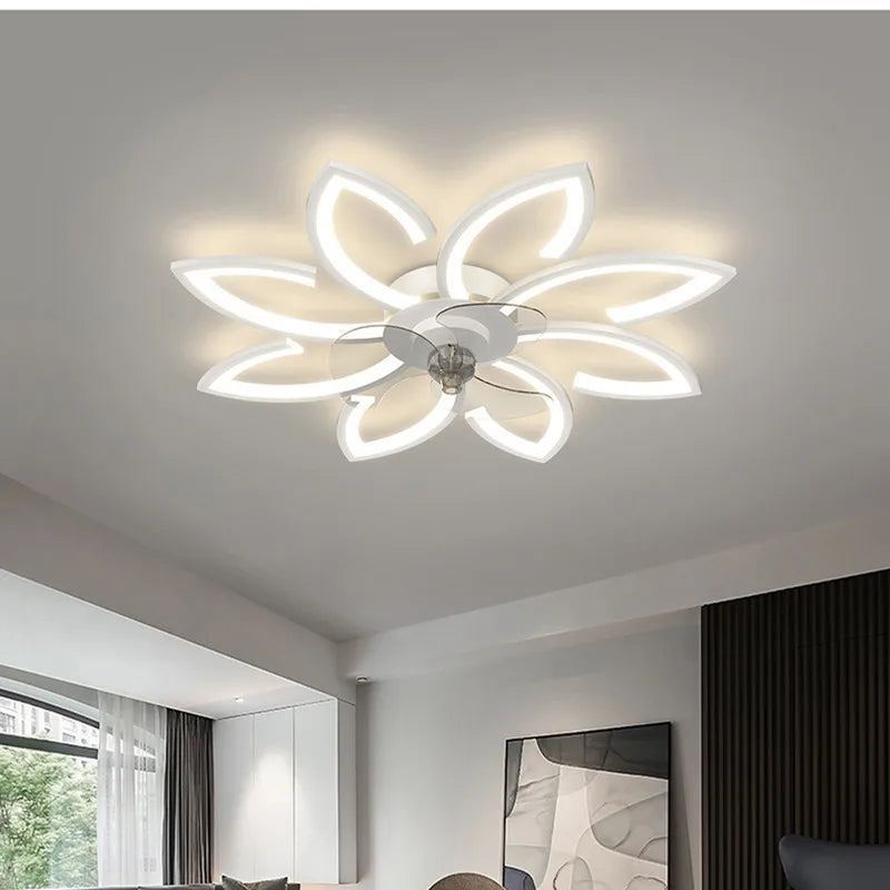 Afralia™ Modern LED Ceiling Fan Light Invisible Blade Bedroom Lighting Remote Control