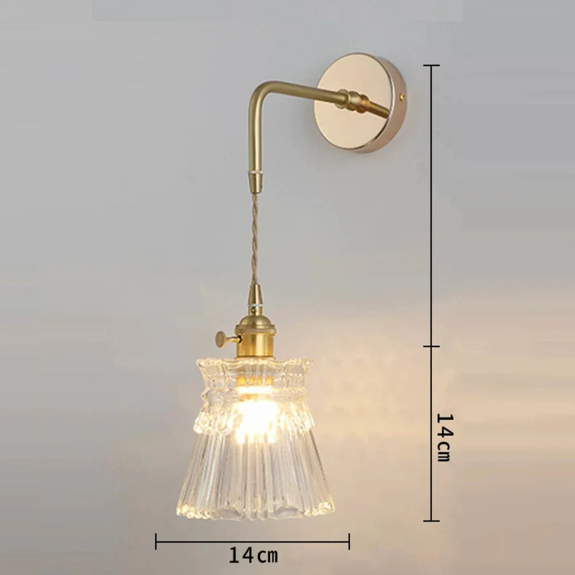 Afralia™ Gray Glass Wall Lamp - Modern Living Room Decor Sconce Light