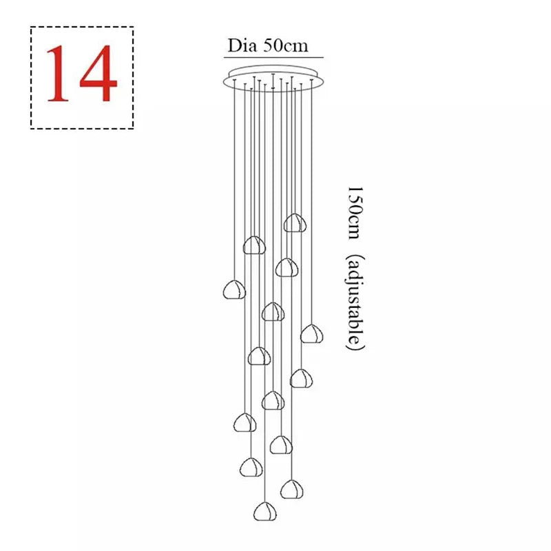 Afralia™ Crystal LED Ceiling Chandelier: Modern Spiral Kitchen Staircase Home Decoration Light