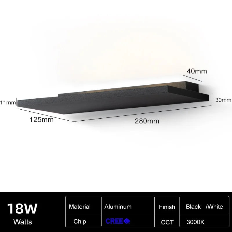 Afralia™ LED Wall Light Aluminum Bedroom Living Room Decor Sconce Fixture