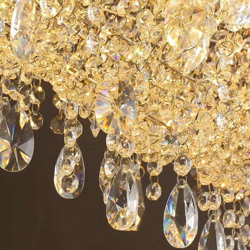 Afralia™ Luxury Crystal Chandelier: Elegant Living Room & Bedroom Pendant Light