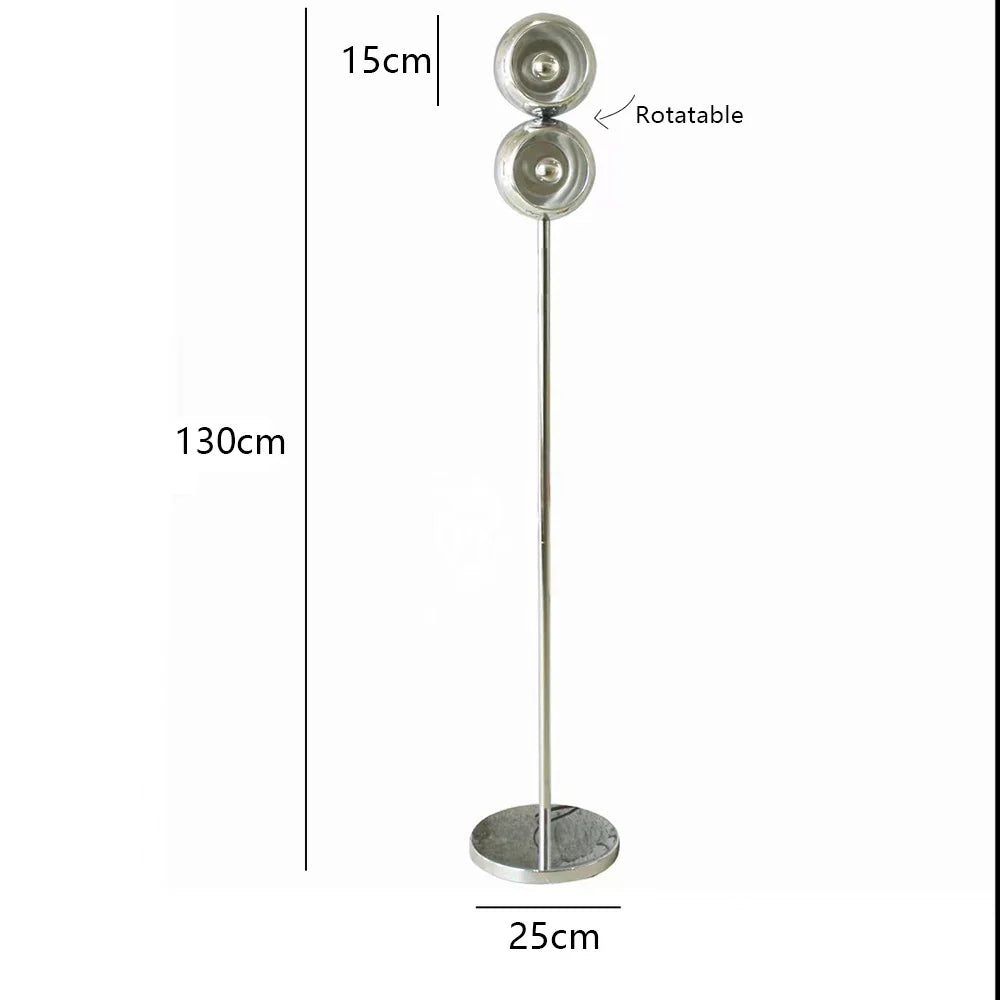 Afralia™ Minimalist Chrome LED Floor Lamp Metal Art Decoration