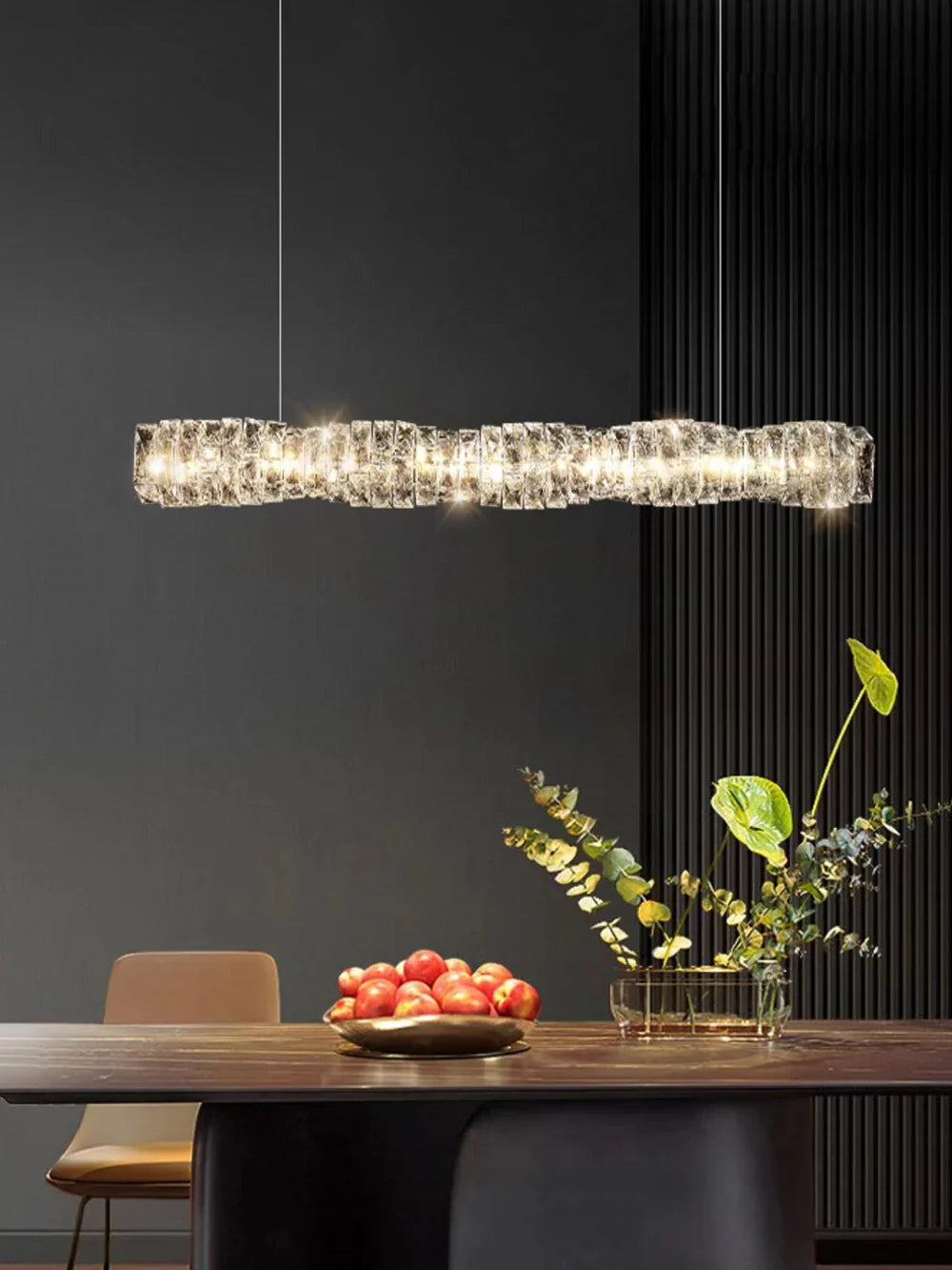 Afralia™ Glass Chandelier LED Ceiling Light Fixture Modern for Living Room Hotel Dining Hall