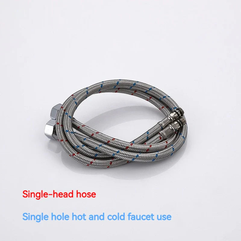 Afralia™ Stainless Steel High-Pressure Hot Cold Water Braided Hose for Basin Kitchen Faucet